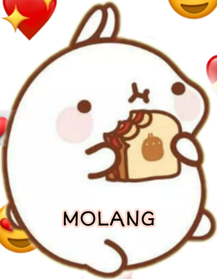 Molang Cartoon Character Eating PNG