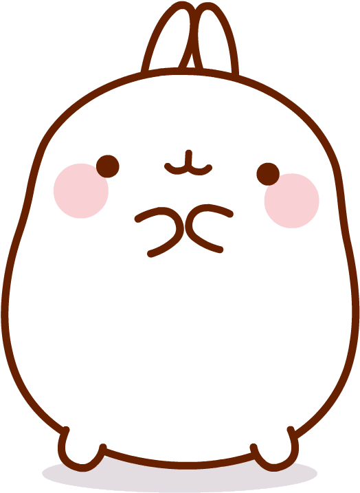 Molang Cartoon Character Standing PNG