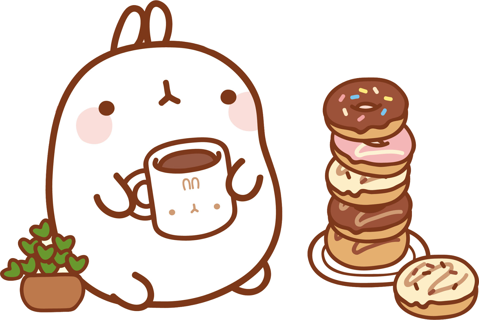 Molang Coffeeand Donuts PNG