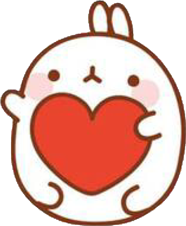 Molang Holding Heart PNG