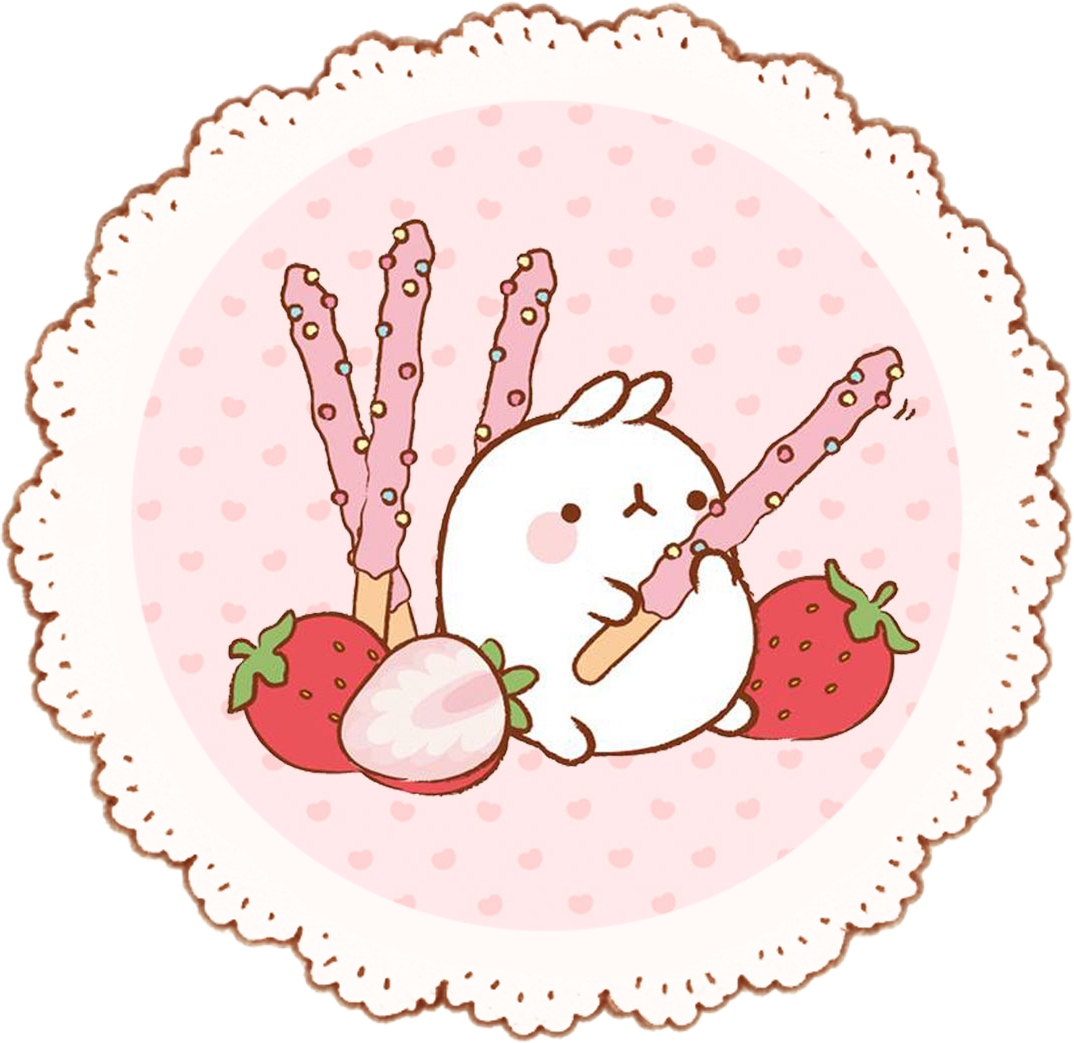 Molang Strawberry Pocky Treat PNG