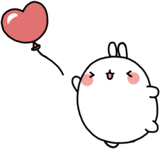 Molang_ Happy_with_ Heart_ Balloon PNG