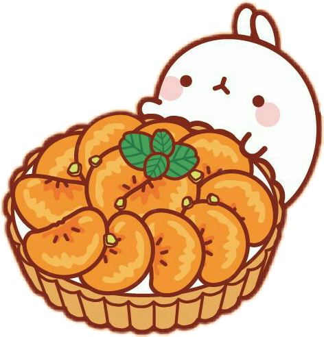 Molang_with_ Basket_of_ Peaches PNG