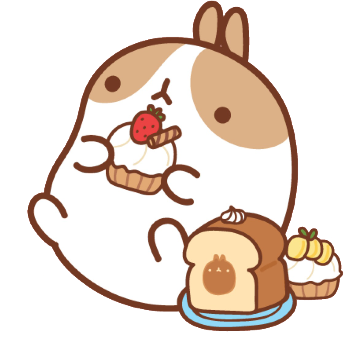 Molang_with_ Desserts_ Vector_ Art PNG