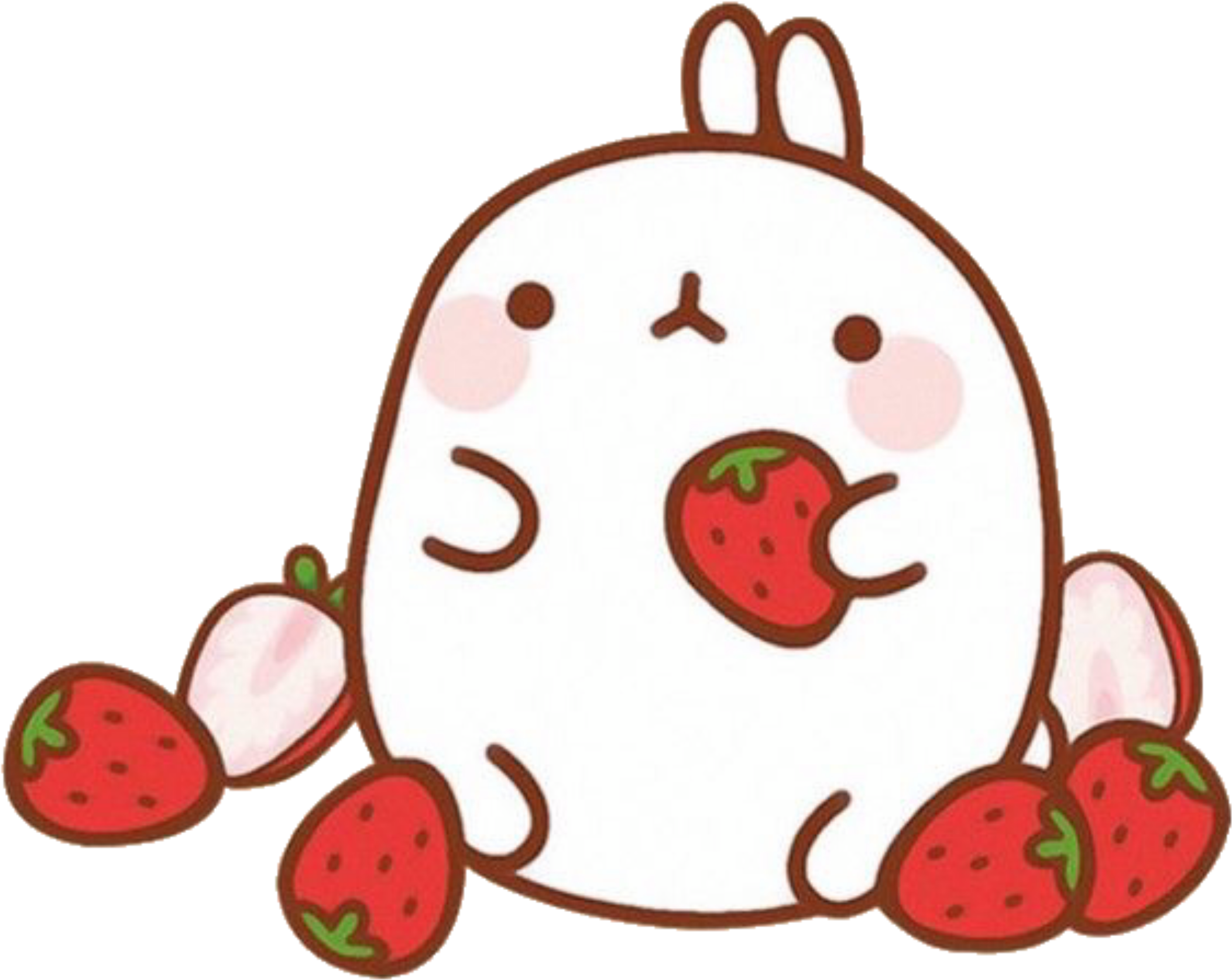 Molang_with_ Strawberries.png PNG