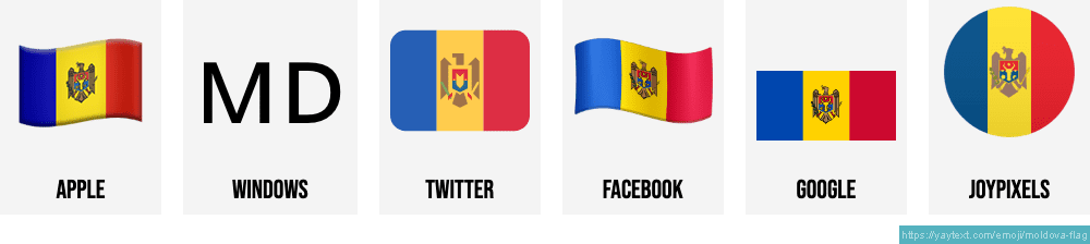 Moldova Flag Emoji Variations PNG