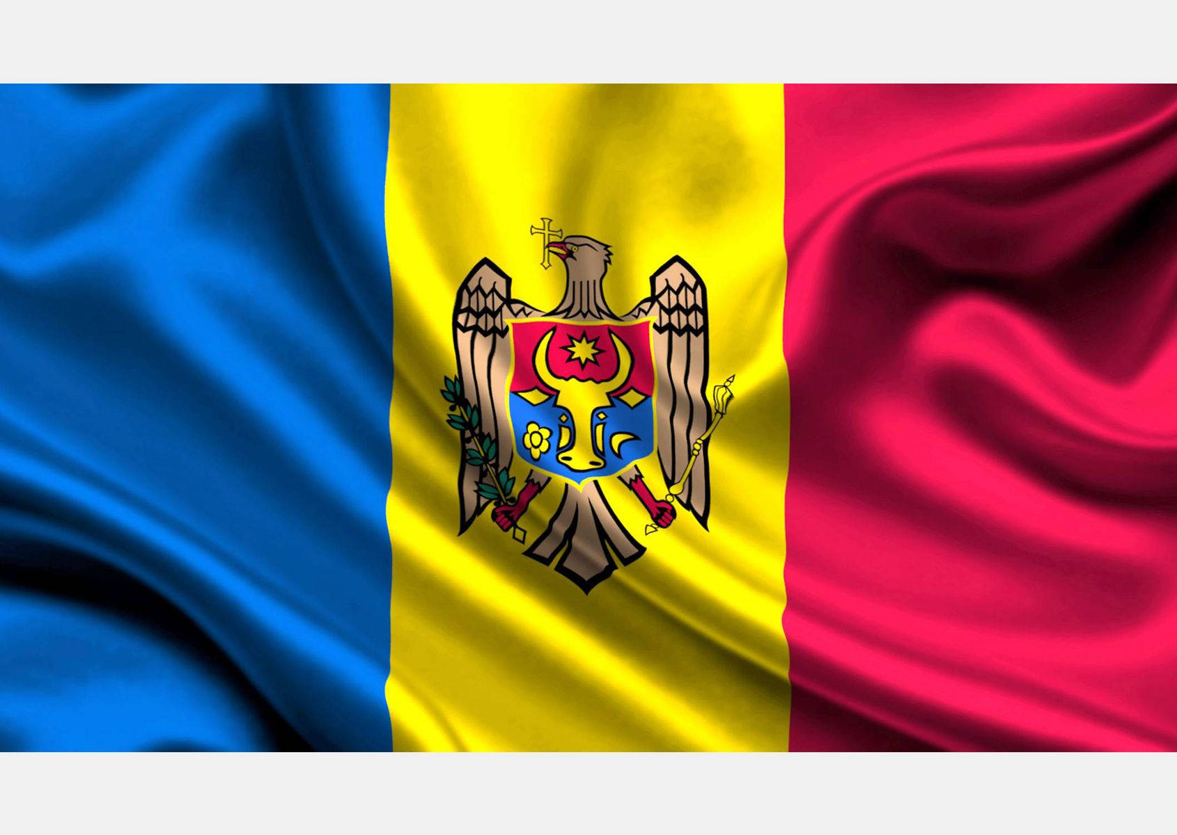 Moldova Flag In Satin Fabric