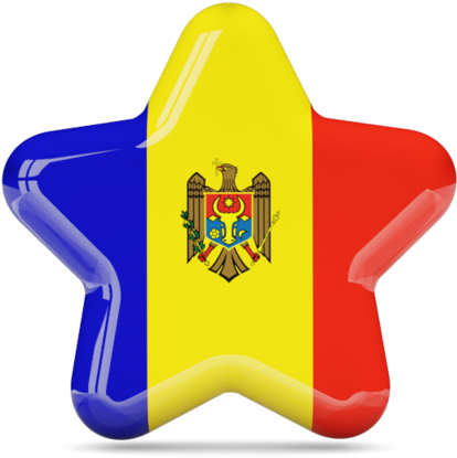 Moldova Flag Star Shape PNG