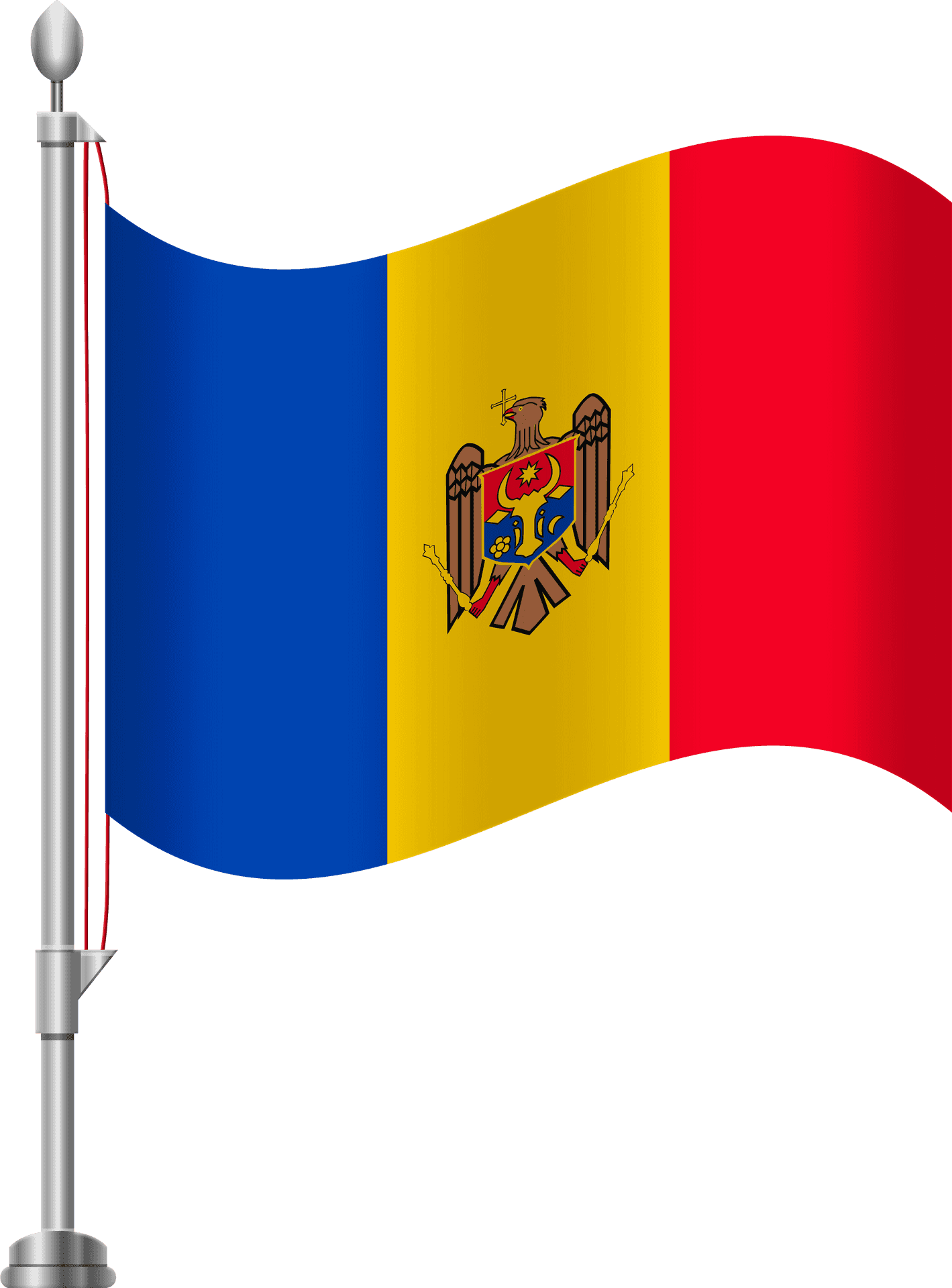 Moldova National Flagon Pole PNG