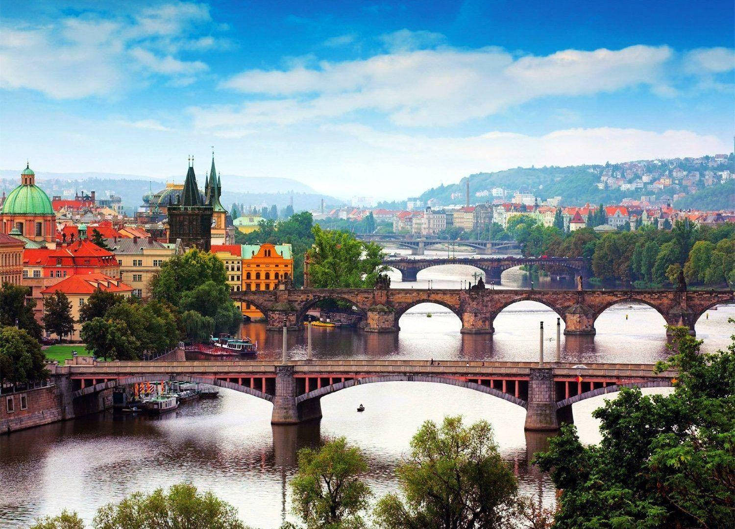 Moldovas City Bridge View Wallpaper