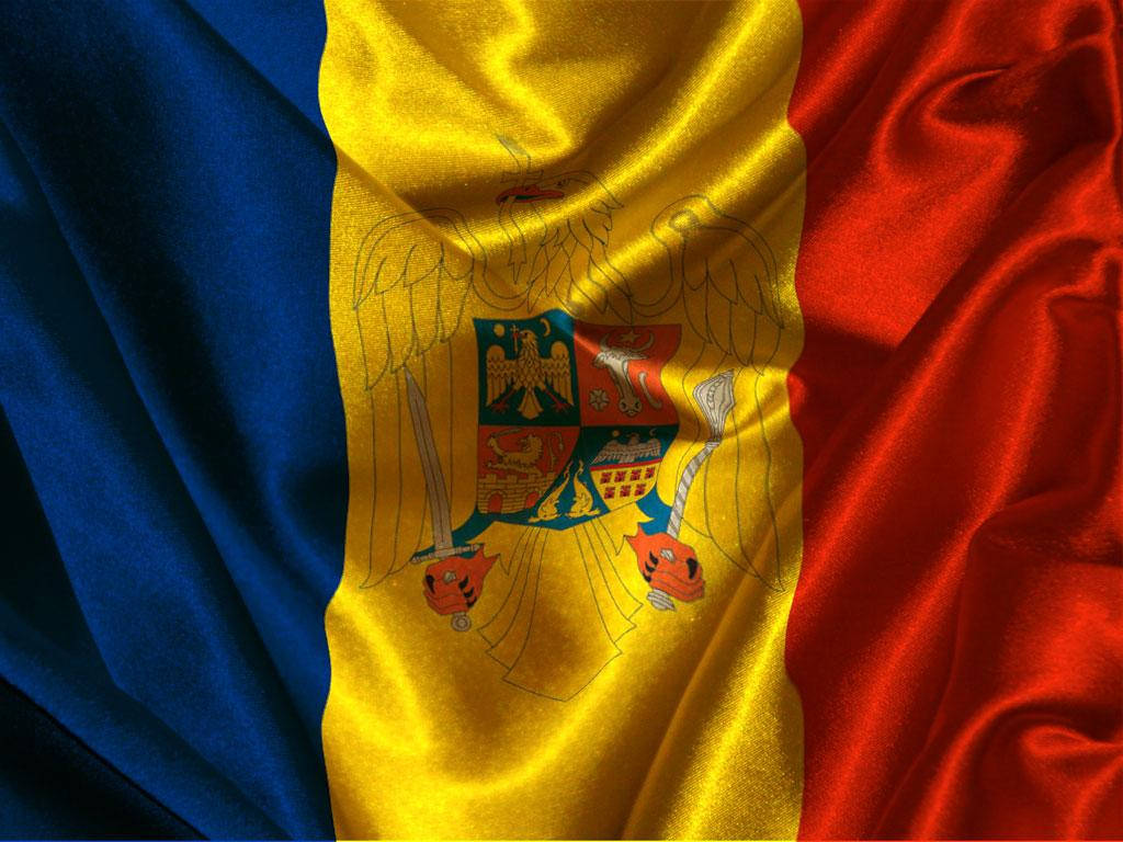 Moldovas Faded Emblem Flag Background