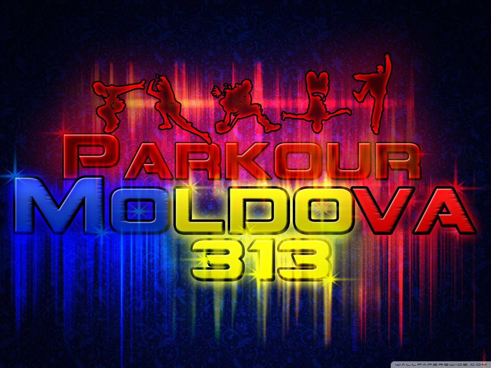 Moldovas Parkour Flag Colors Background