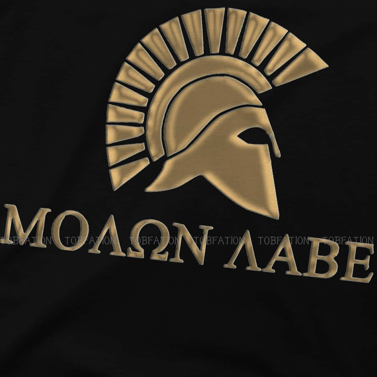 Download Moaon Abe - Gold Spartan Helmet T-shirt Wallpaper | Wallpapers.com