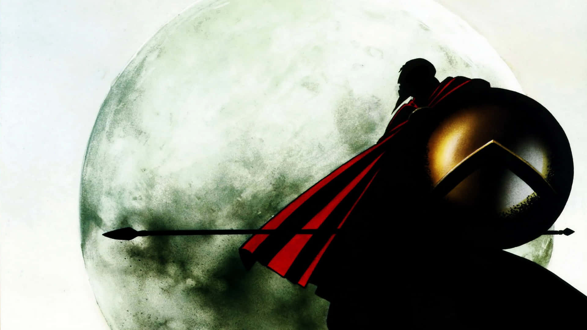 A Man With A Shield And Cape Standing On Top Of A Hill Wallpaper