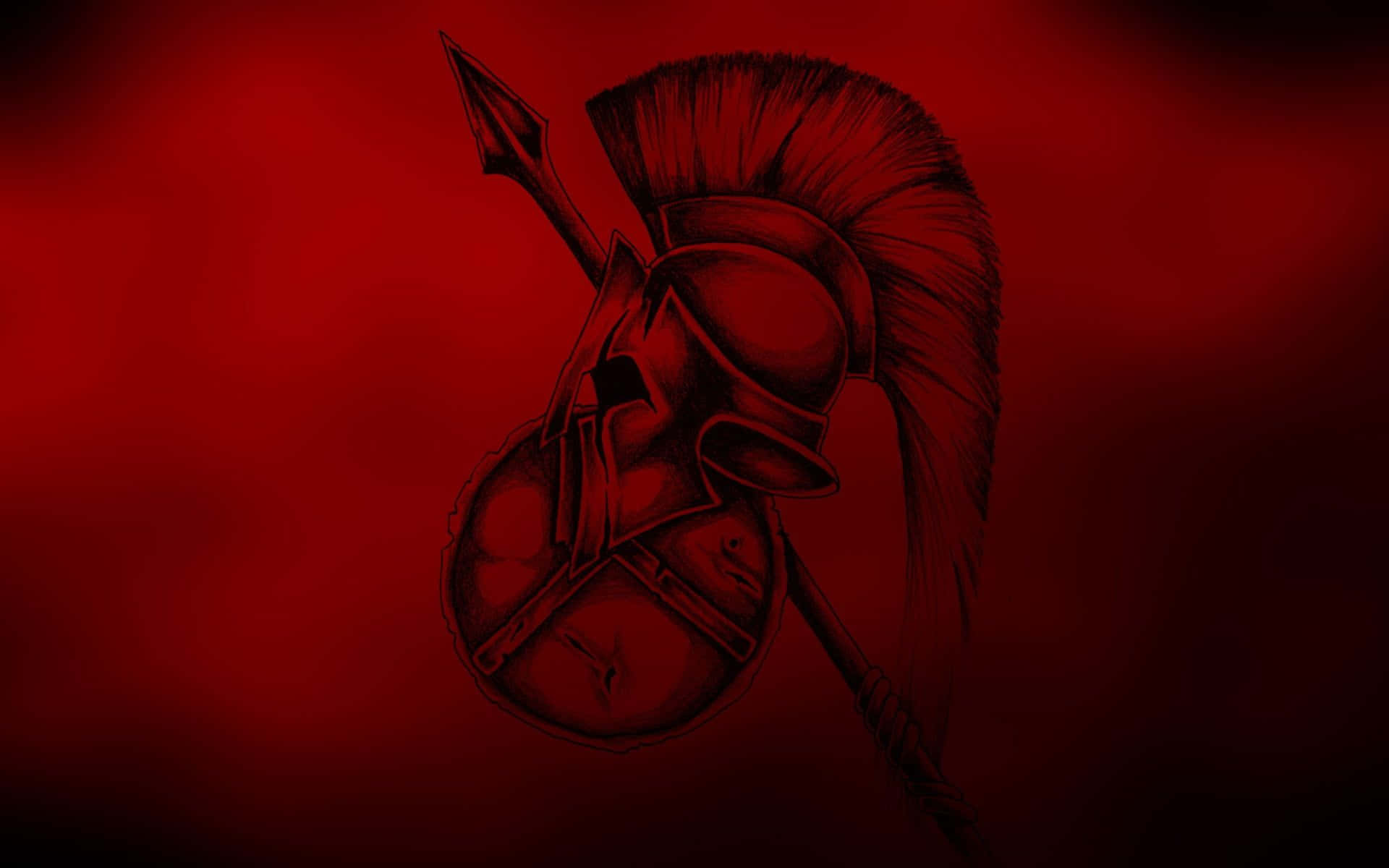 A Spartan Helmet On A Red Background Wallpaper