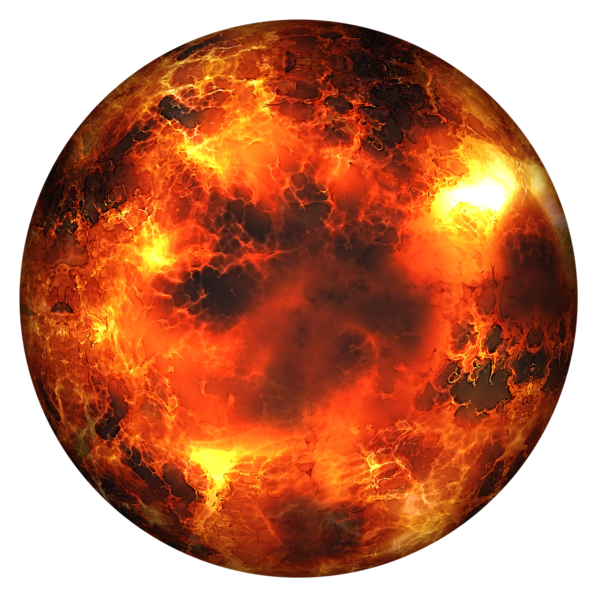 Molten Planet Texture Globe PNG