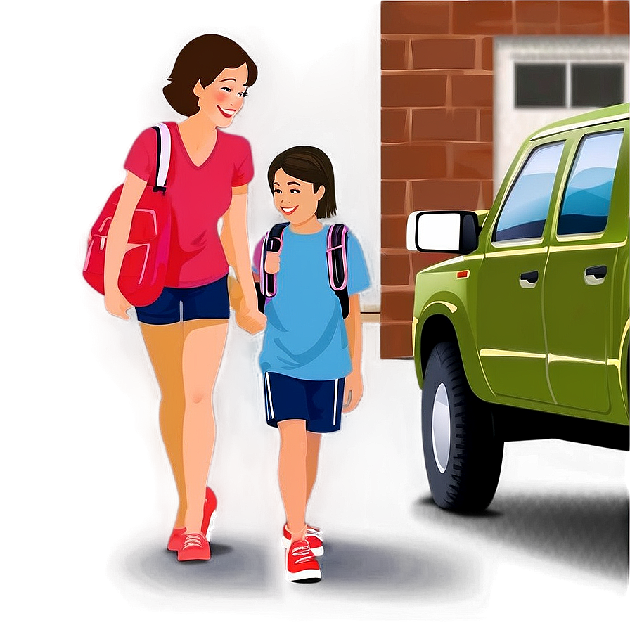 Download Mom School Drop Off Png Mki | Wallpapers.com