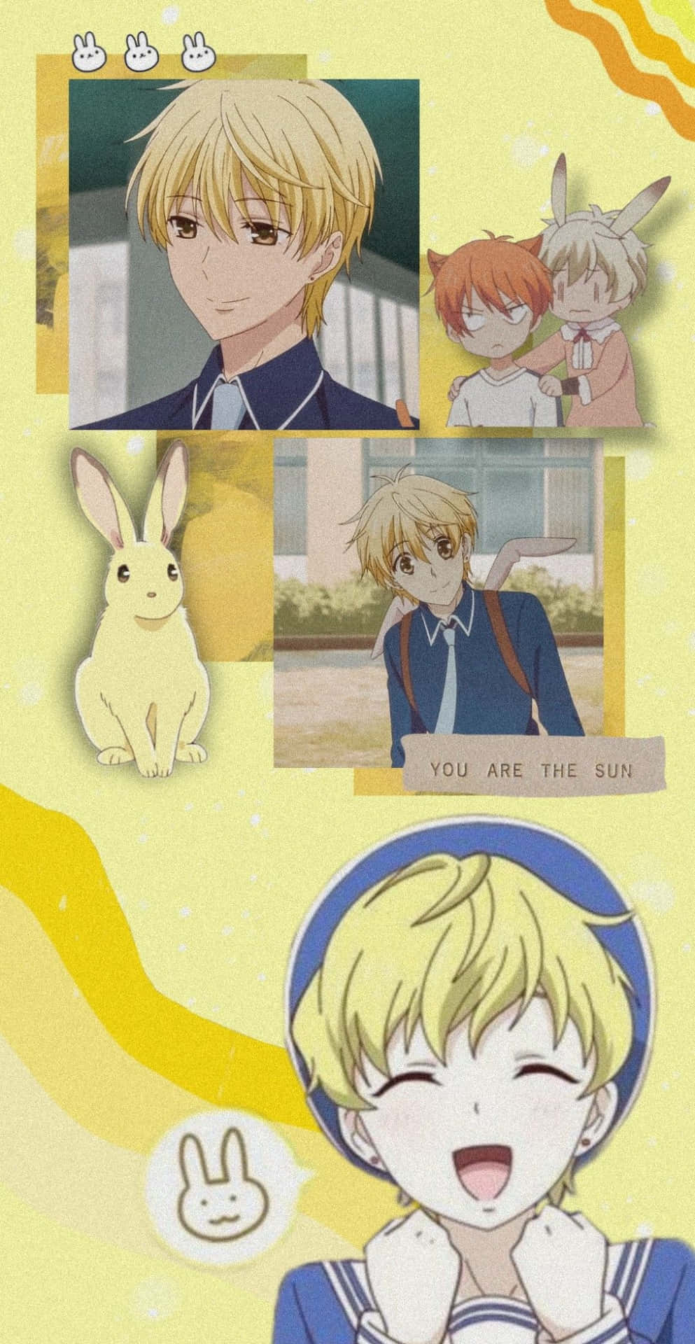 Momiji Sohma Collage Fruits Basket Achtergrond