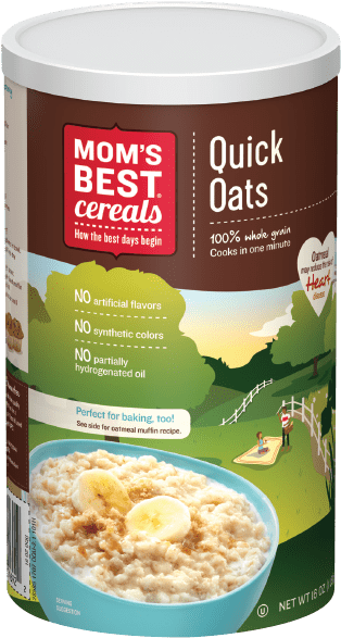 Moms Best Quick Oats Cereal Container PNG