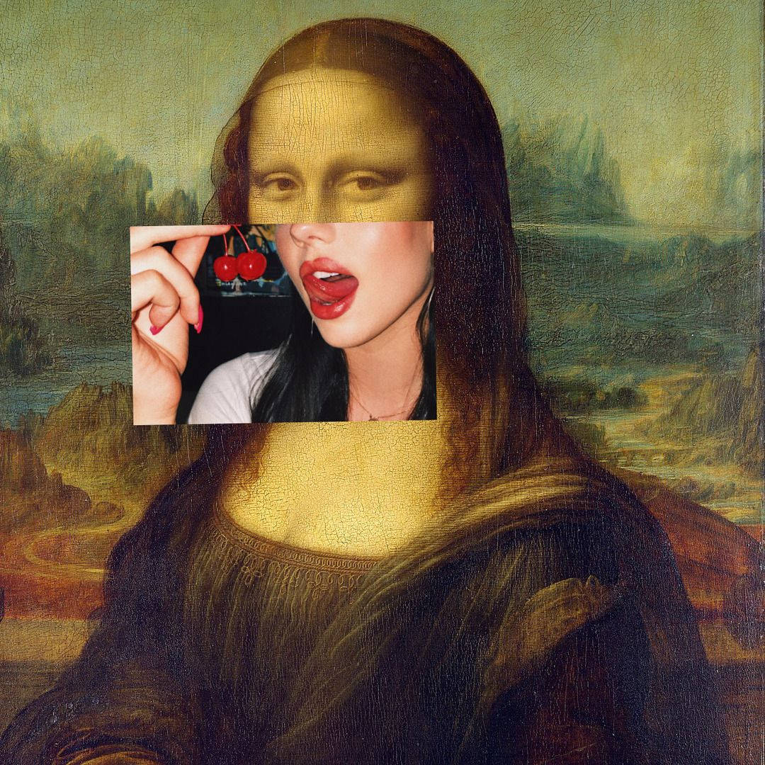 Mona Lisa Kirsebær Tumblr Udgiver et levende udtryk Wallpaper