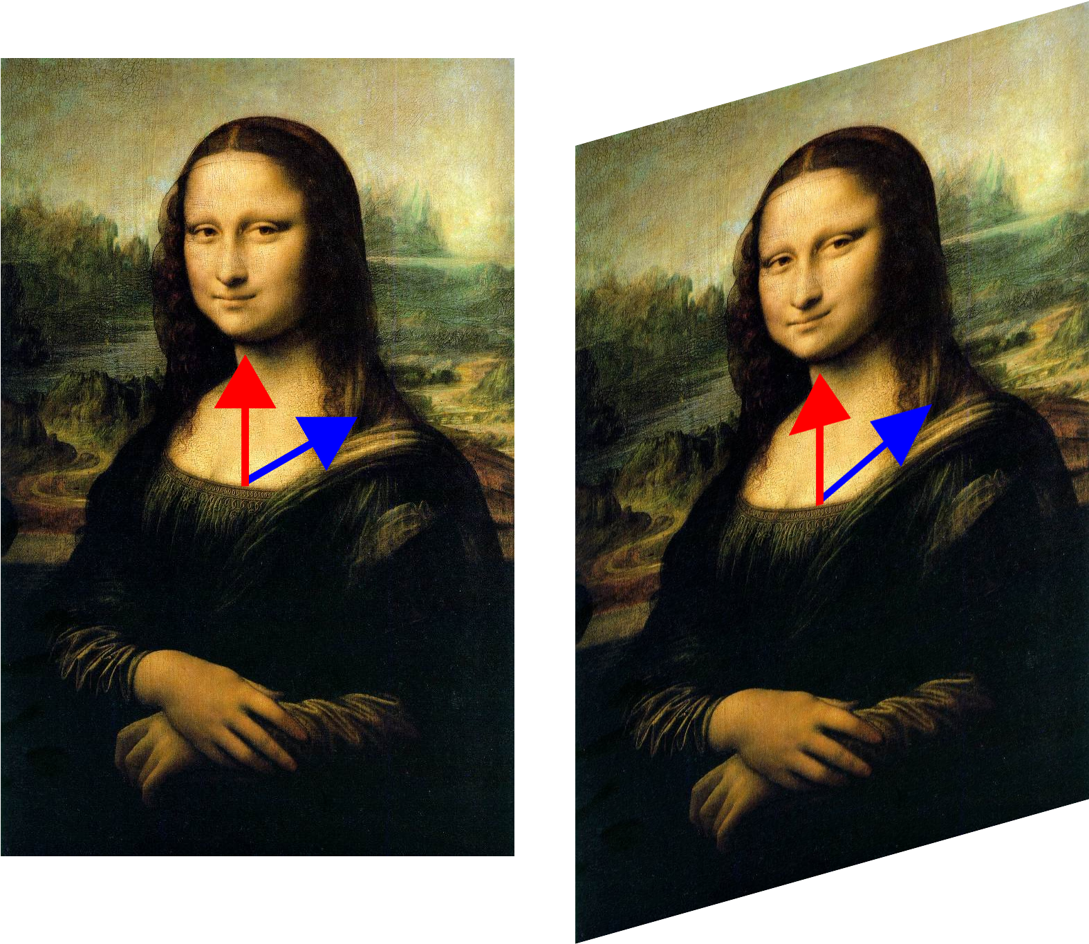 Mona Lisa Comparisonwith Arrows PNG