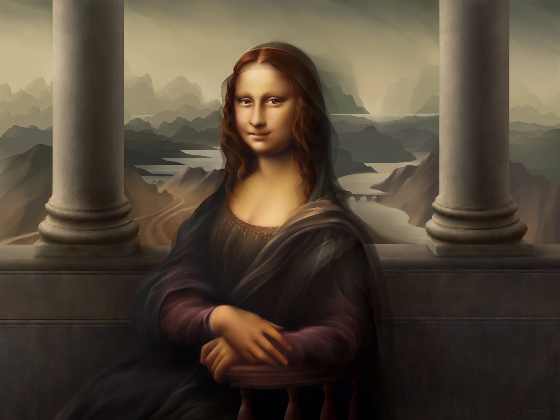 Mona Lisa Digital Maling Wallpaper