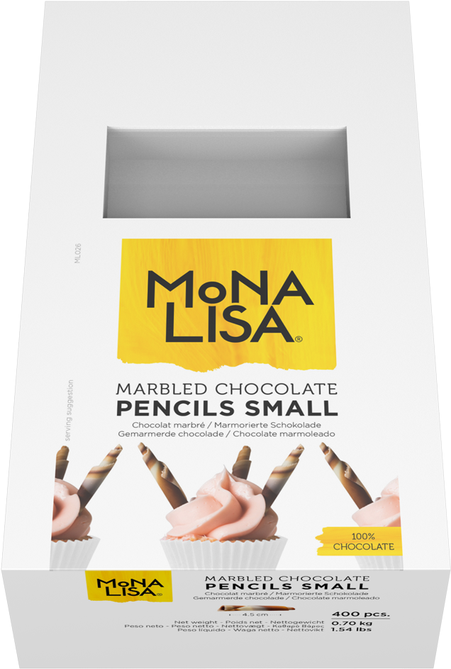 Mona Lisa Marbled Chocolate Pencils Packaging PNG