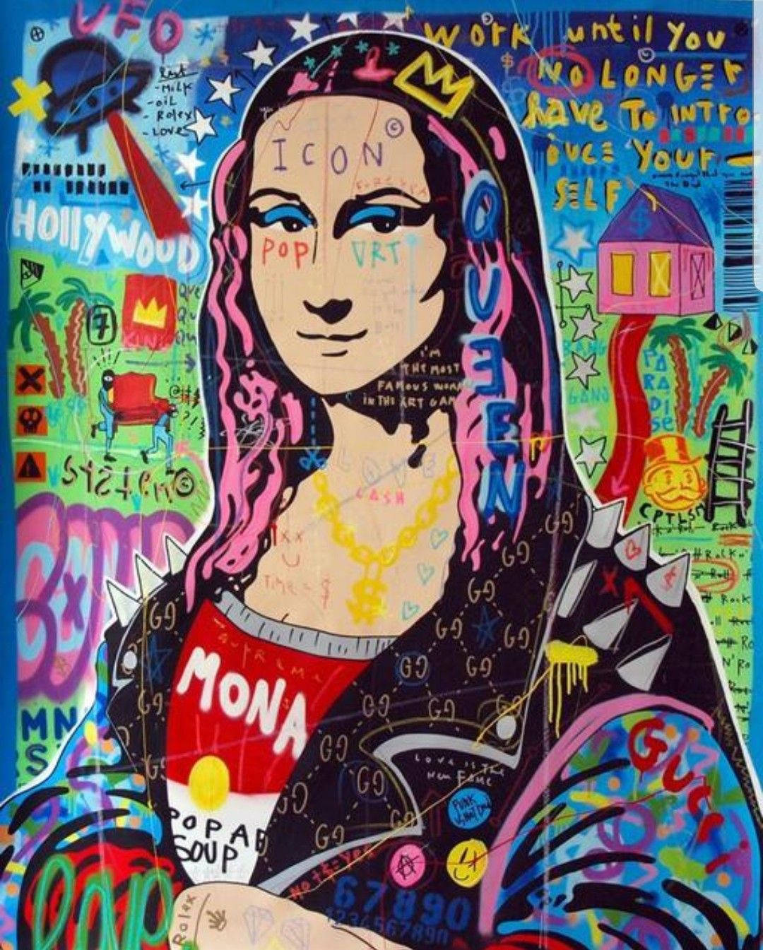 Monalisa Moderne Graffiti-kunst Wallpaper
