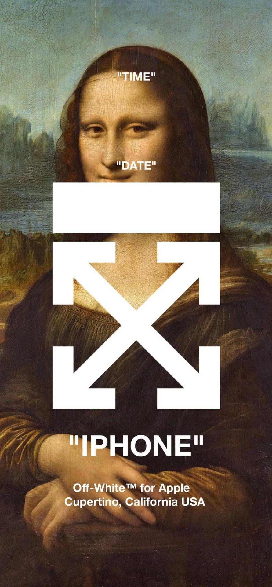 Mona Lisa-Off Hvid IPhone-Skabelon Wallpaper