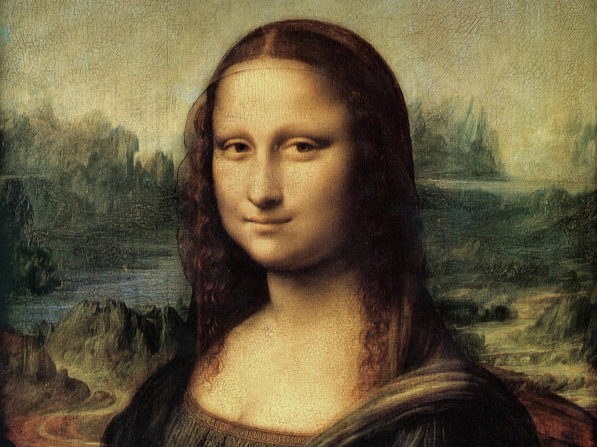 Pinturaal Óleo De La Mona Lisa Fondo de pantalla