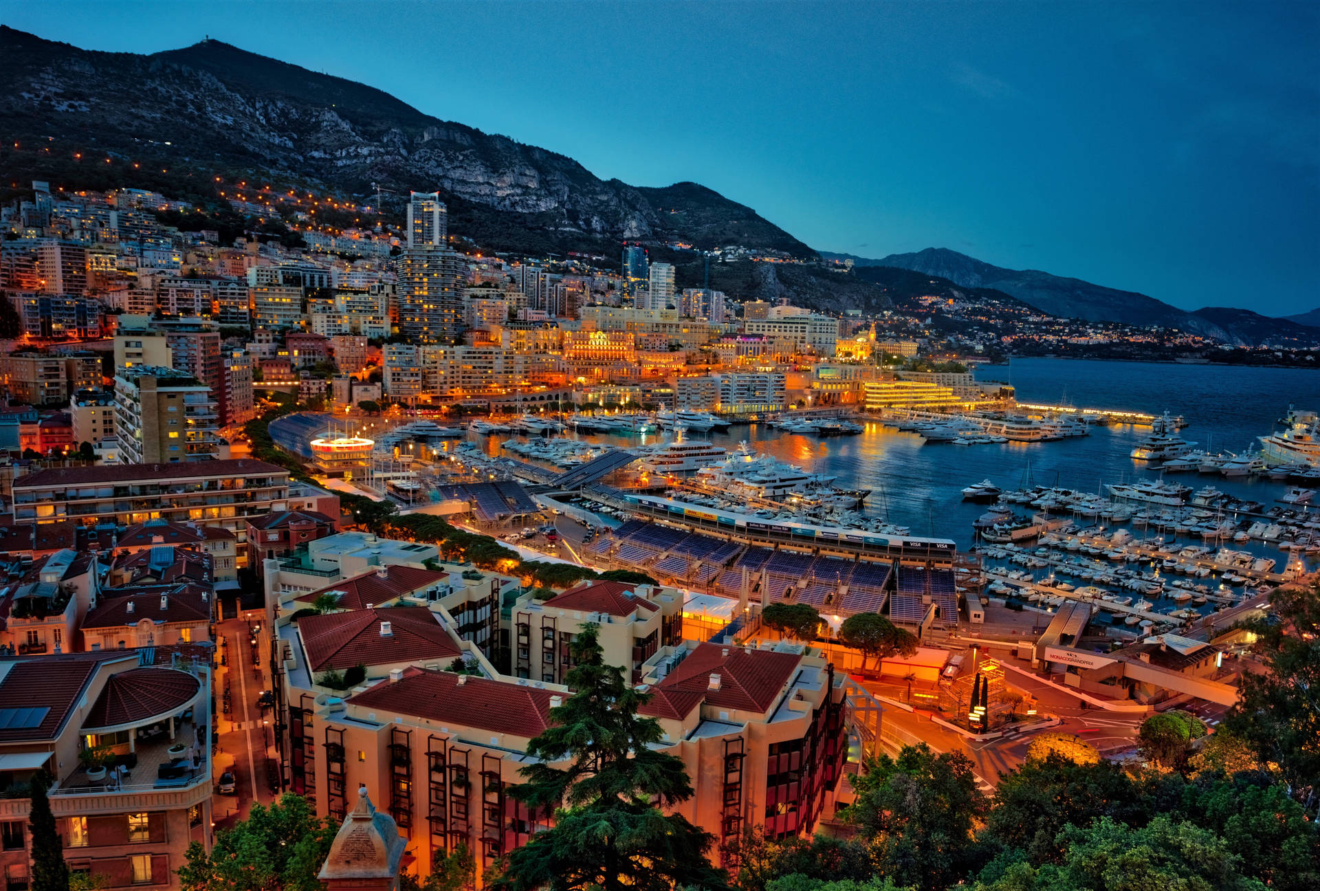 Monaco City Lights Wallpaper