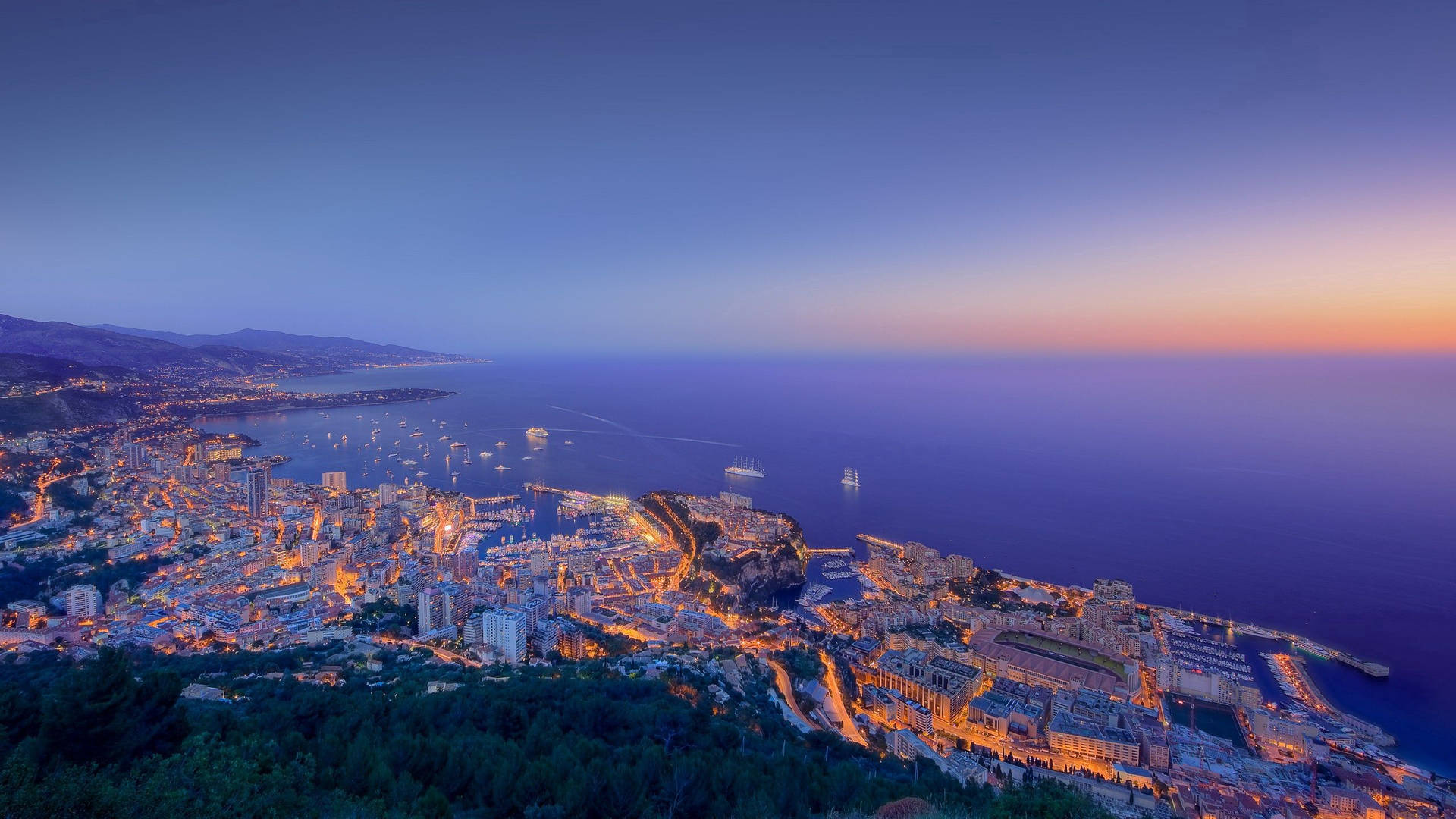 Monaco During Sunset Wallpaper