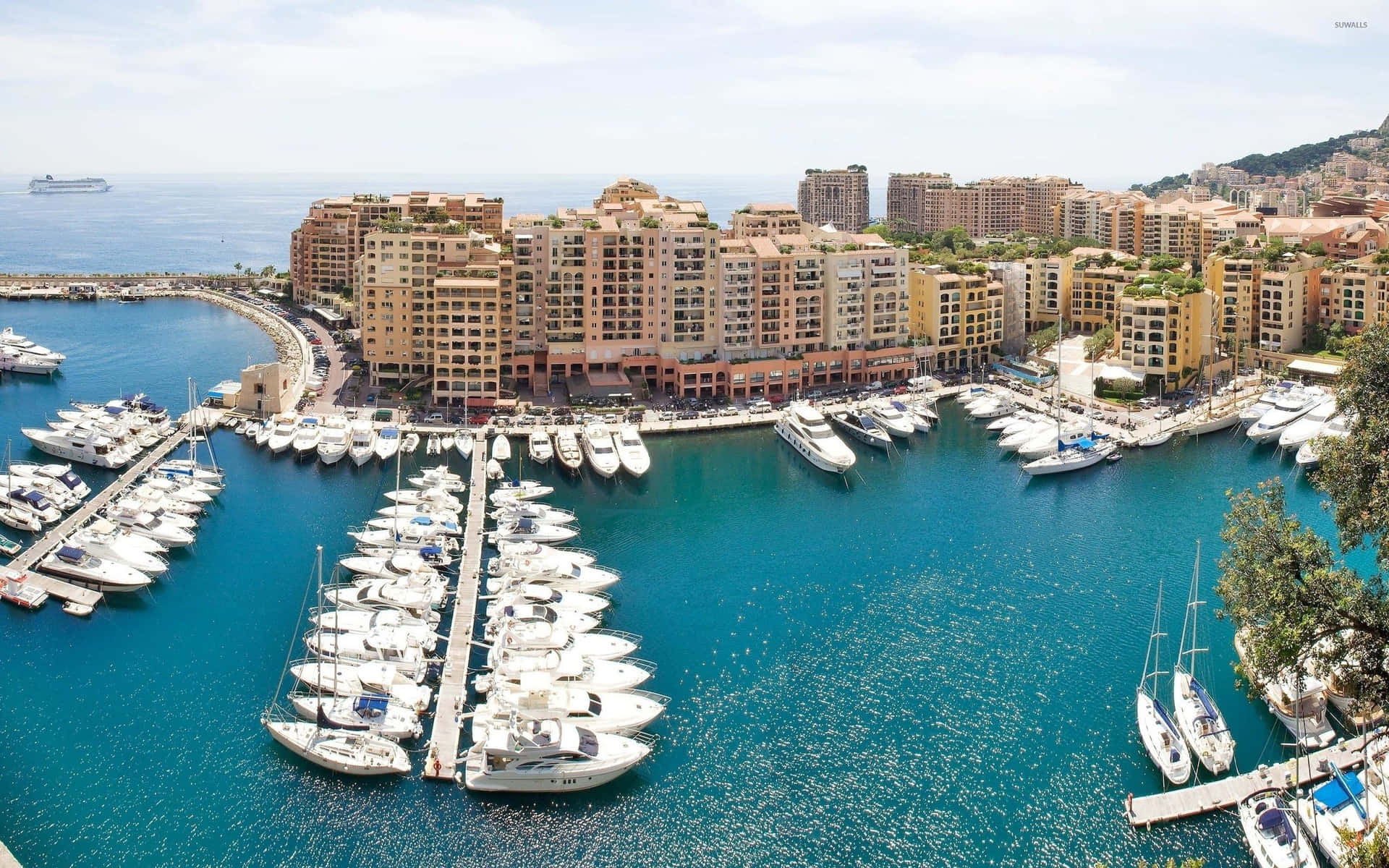 Bildvom Hafen Von Monaco