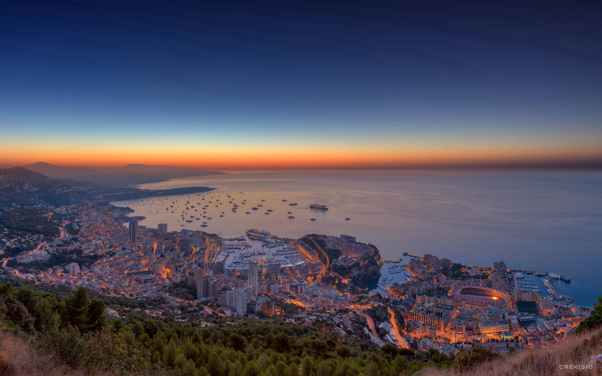 Monaco Waters And Sunset Wallpaper