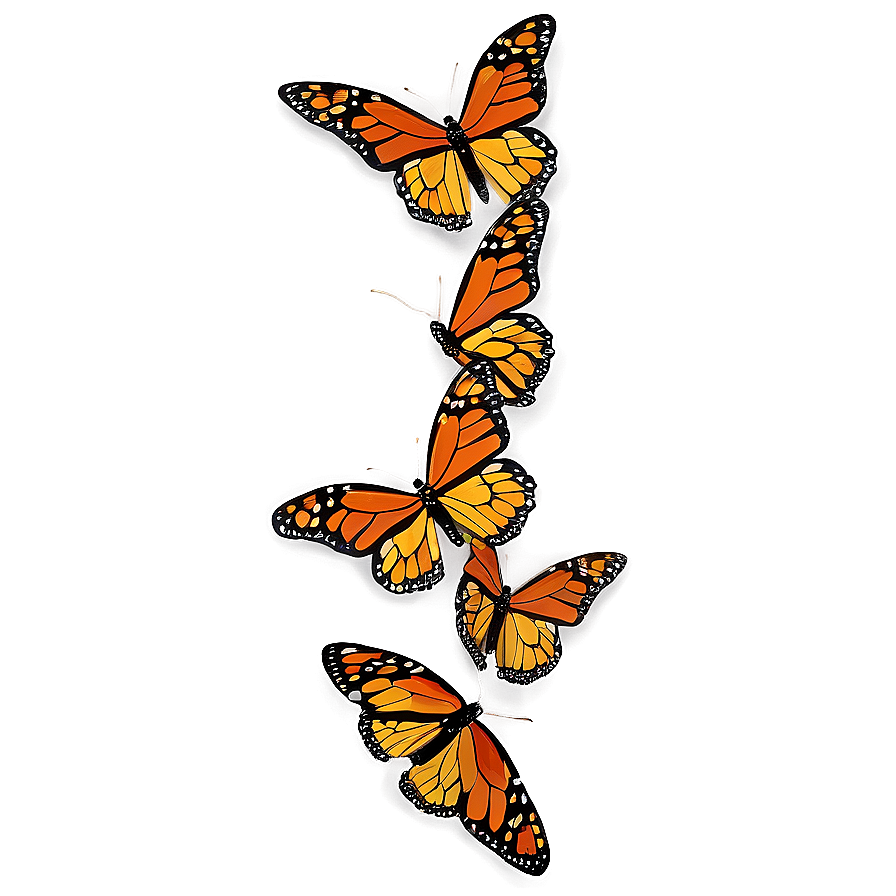 Monarch Butterflies Cluster Png 1 PNG