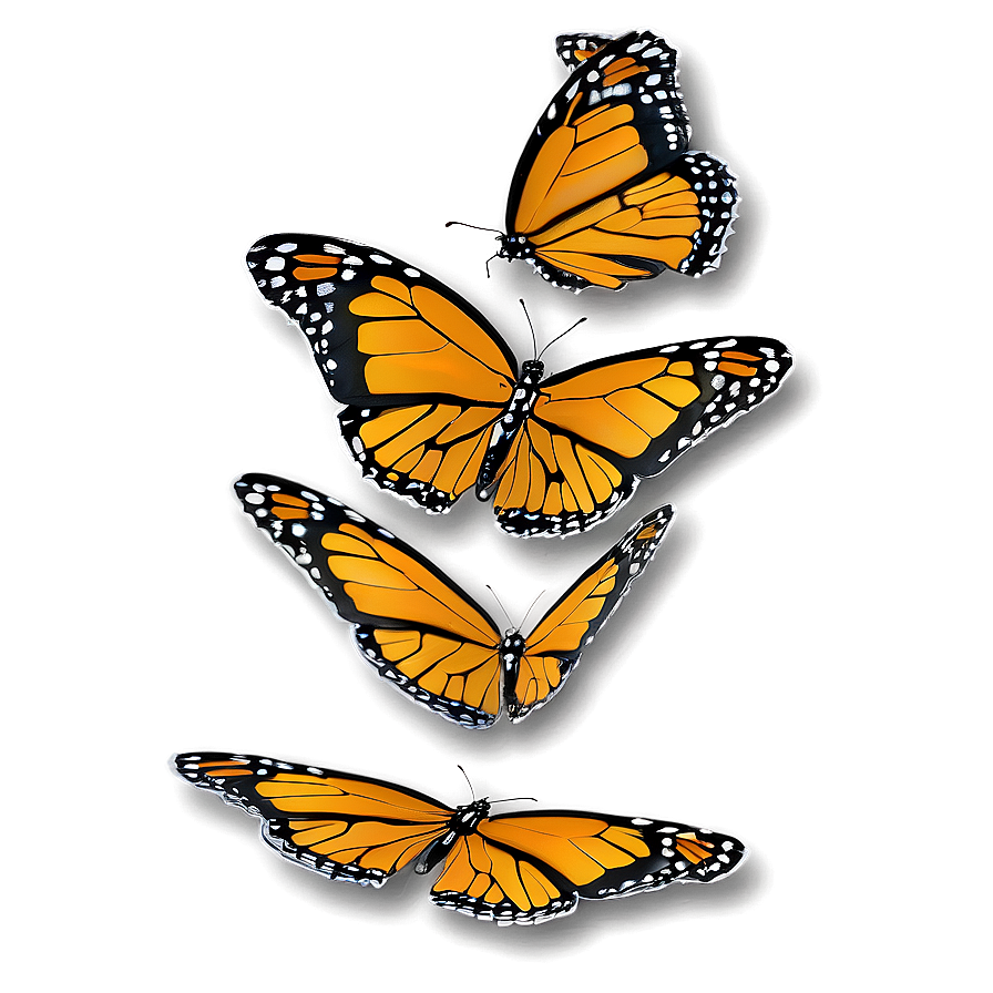 Monarch Butterflies Cluster Png Qxe82 PNG