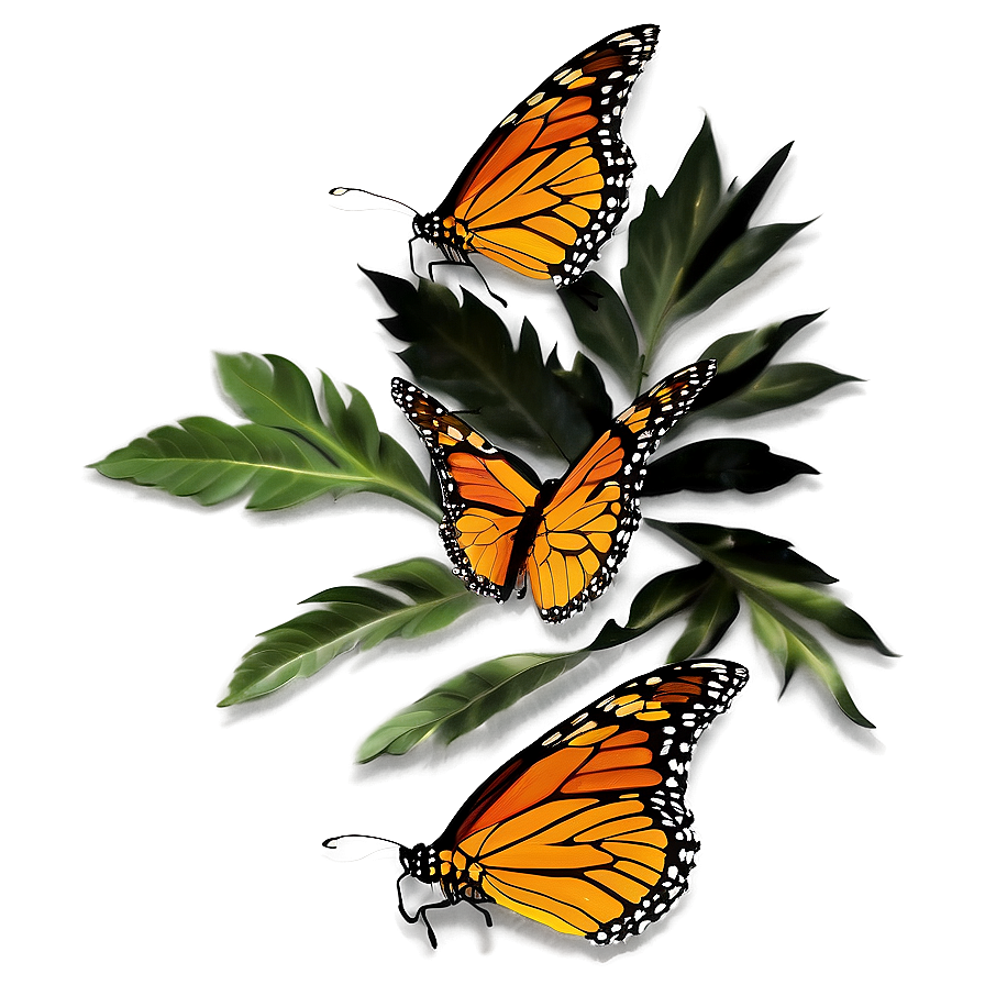 Monarch Butterflies In Sunset Png Xjn PNG