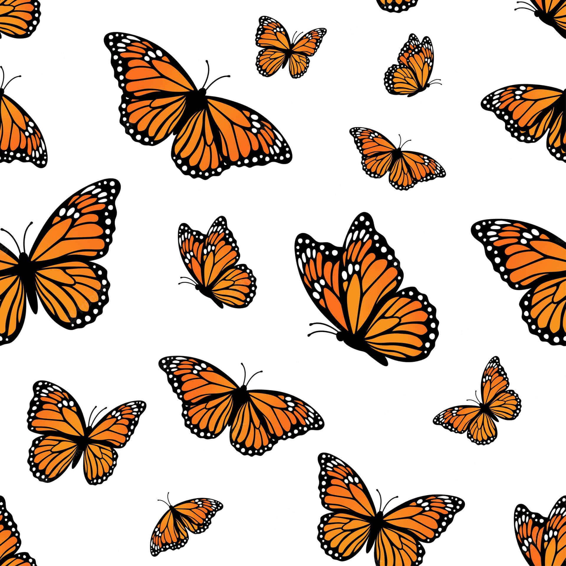 Monarch Butterflies Kaleidoscope Digital Art Wallpaper
