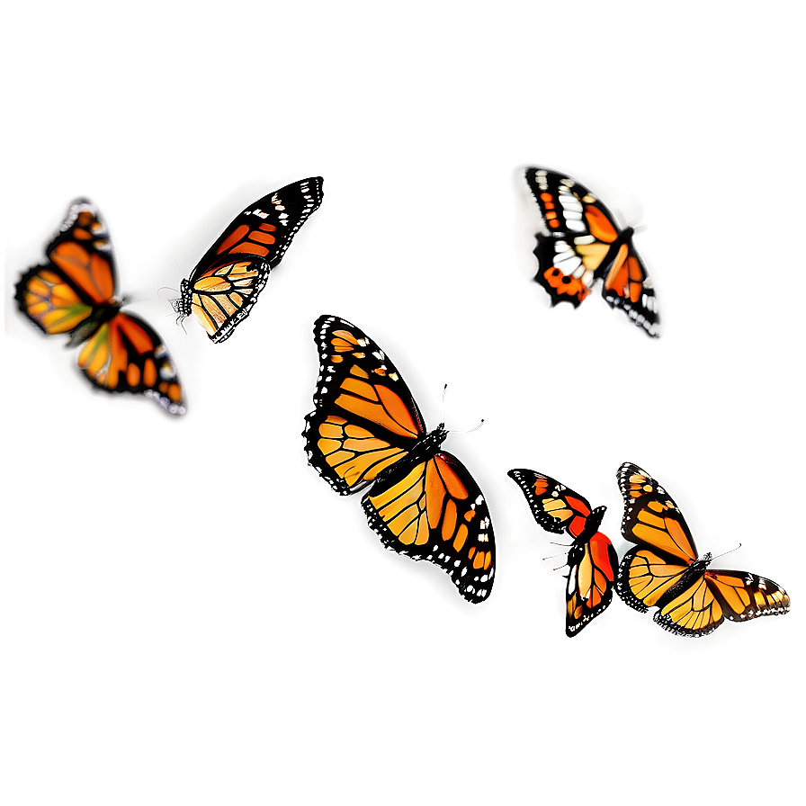 Monarch Butterflies Landing Png Fhb17 PNG