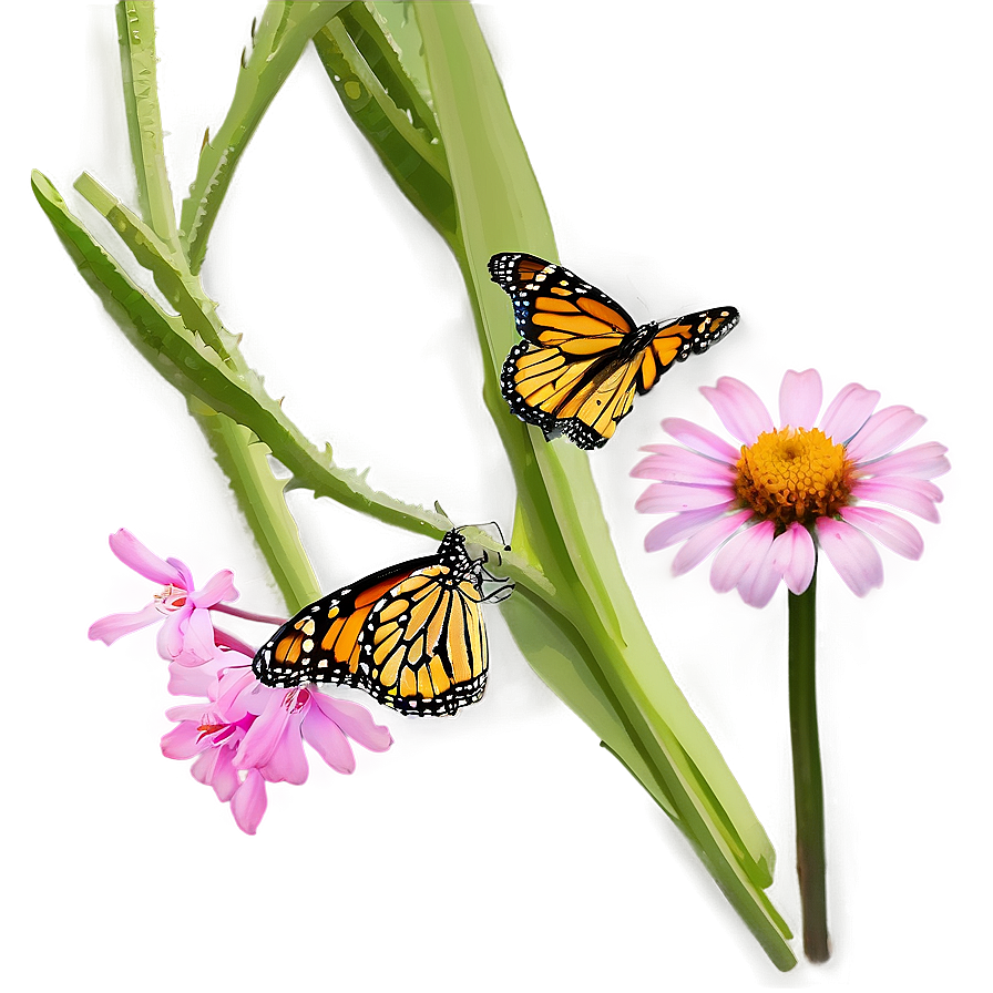 Monarch Butterflies On Flower Png 55 PNG