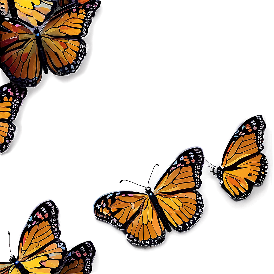 Monarch Butterflies Pattern Png 06252024 PNG