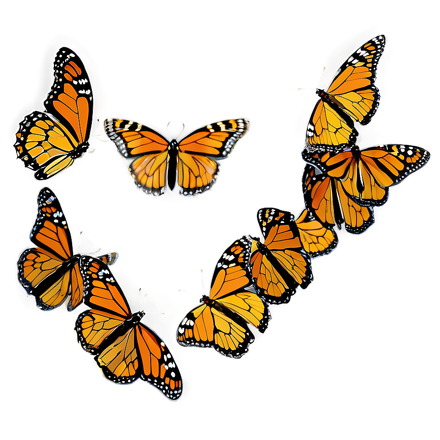 Monarch Butterflies Swarming Png Ctx PNG