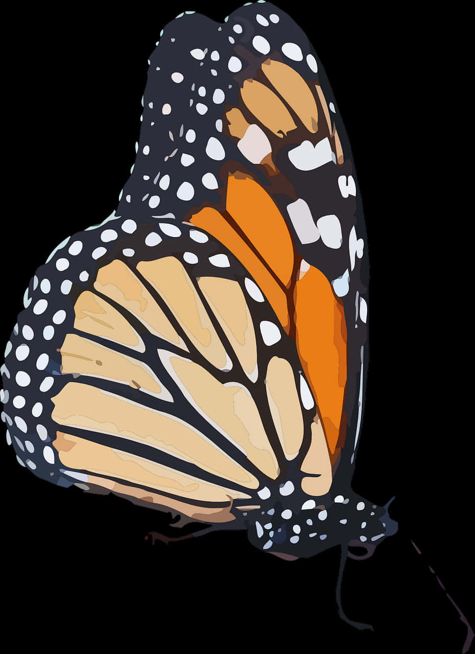 Monarch Butterfly Artistic Representation PNG