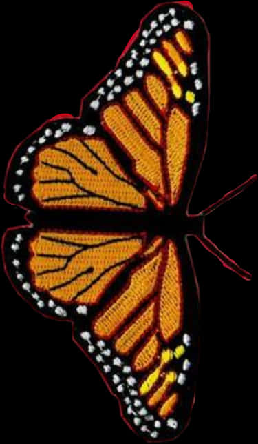 Monarch Butterfly Black Background PNG