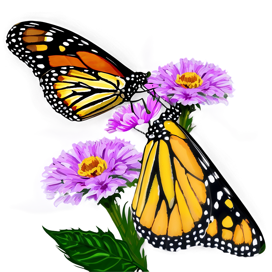 Monarch Butterfly On Flower Png Qgc98 PNG