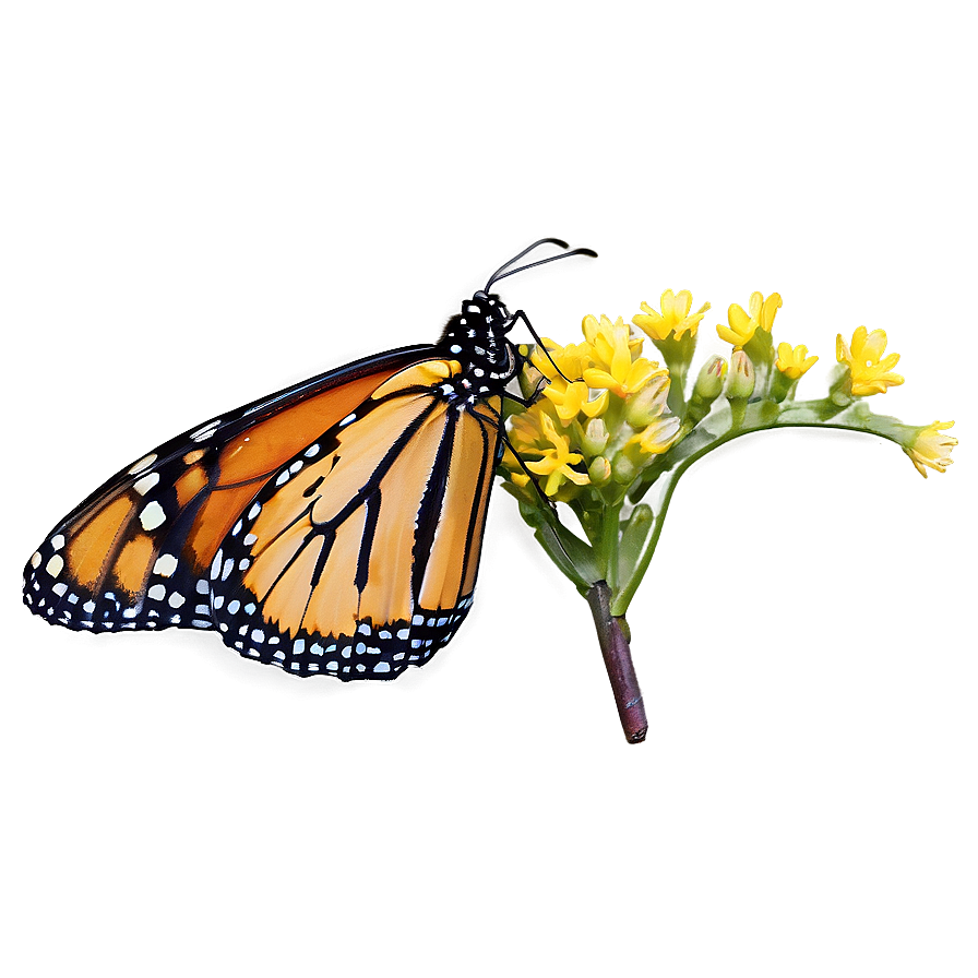 Monarch Butterfly Resting Png 05252024 PNG