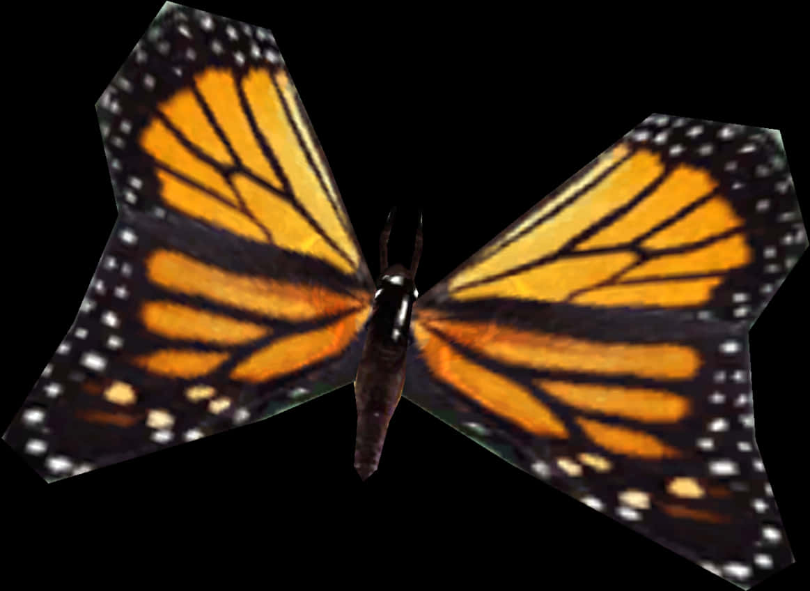 Monarch Butterfly Spread Wings PNG