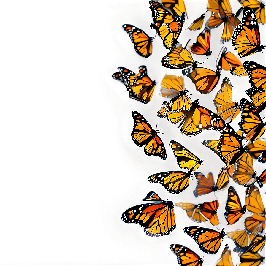 Monarch Butterfly Swarm Png Oko87 PNG