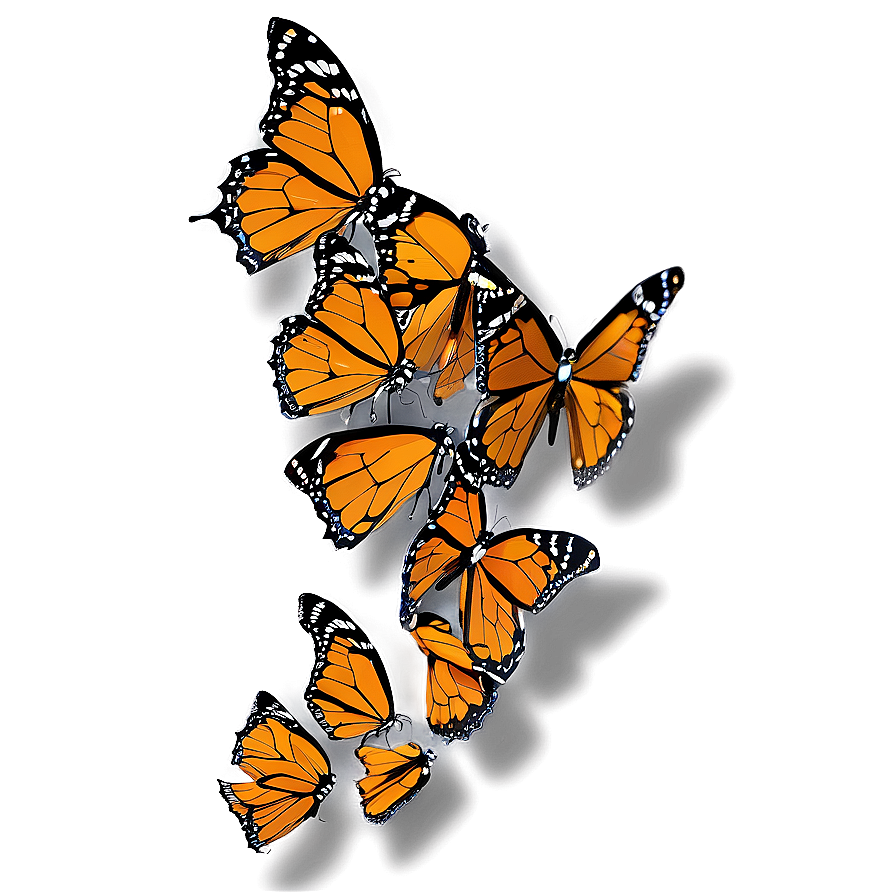 Download Monarch Butterfly Swarm Png Xvx84