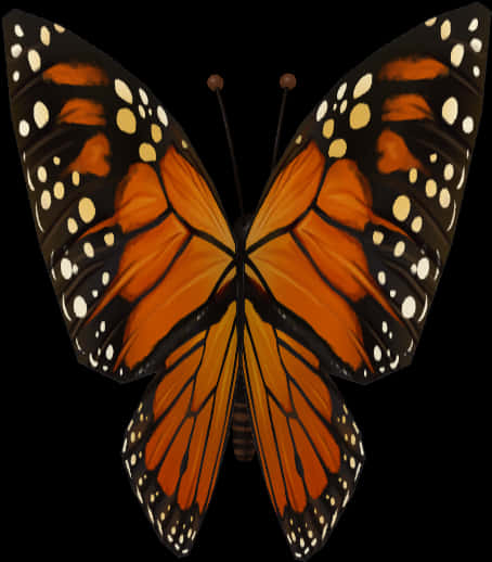 Monarch Butterfly Symmetry PNG